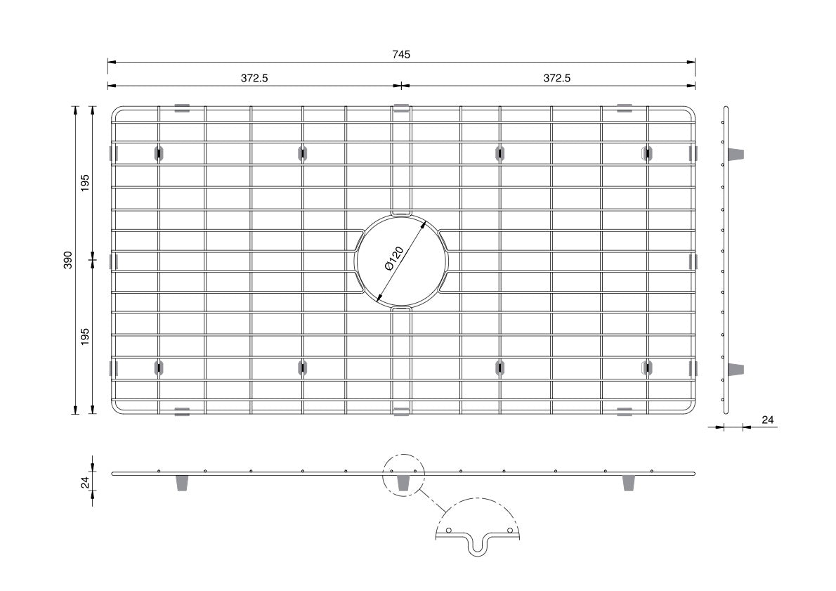 Large Single Bowl 838 mm Narrow Fluted Farmhouse Sink