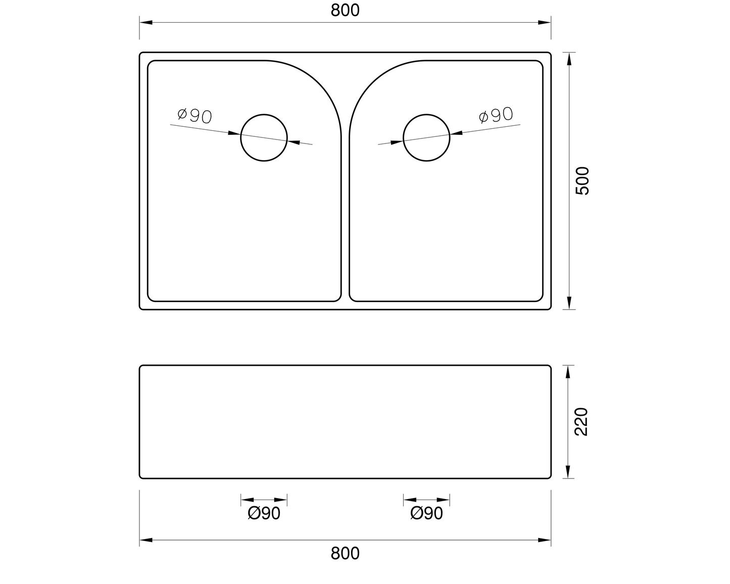 Spring Special - Double Butler Sink Bundle - 800mm