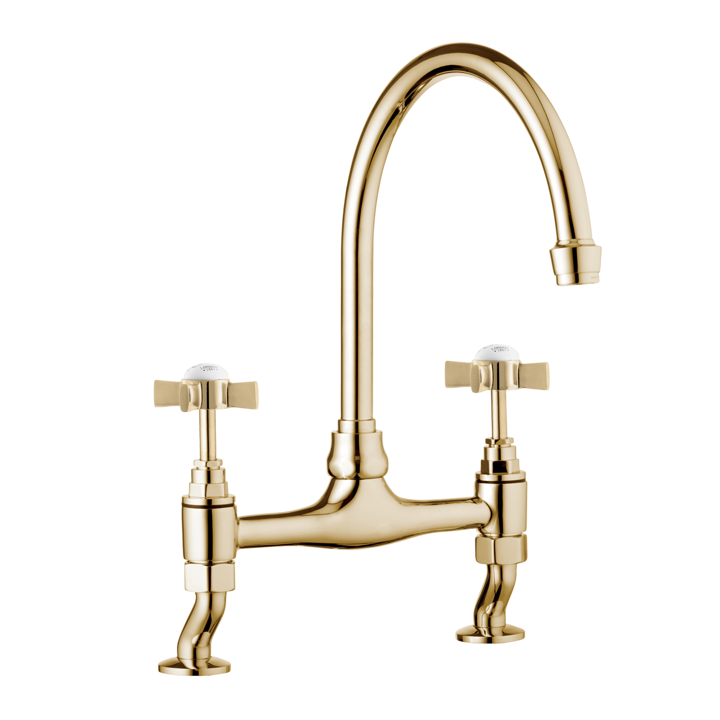 Traditional Kitchen Bridge Mixer Tap - Cross Handles