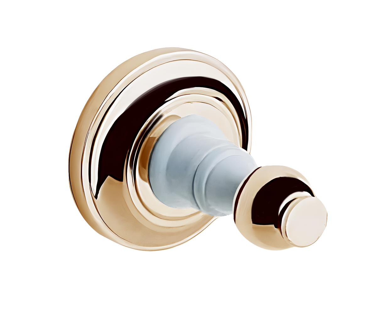 Apron Hook in gold finish with white stem, product view