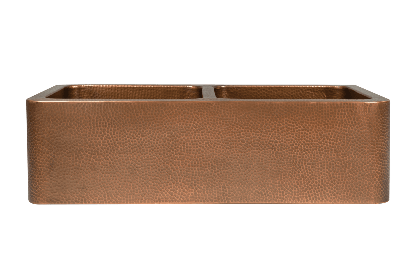 Copper Hammered Double Farmhouse Sink - 838mm