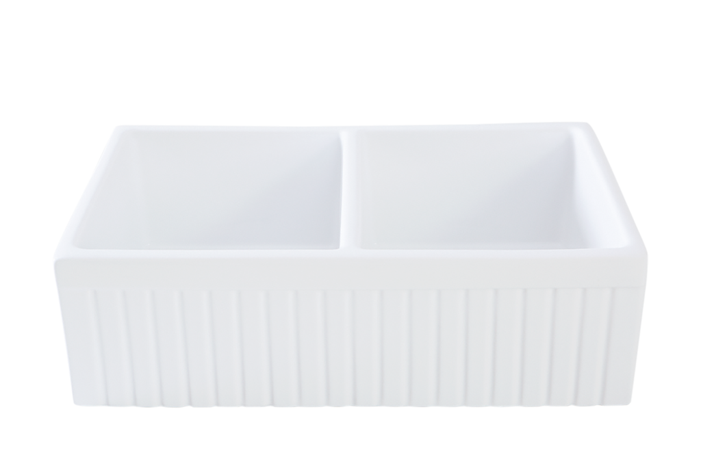 Stock Clearance - Narrow Double Fluted Fireclay Sink