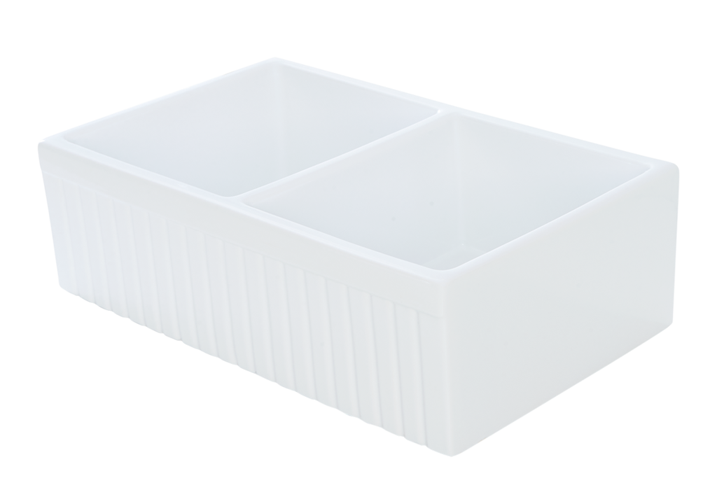 Stock Clearance - Narrow Double Fluted Fireclay Sink