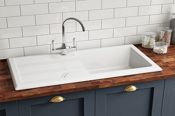 March Special - Live Event ! - Malbec - Ceramic Kitchen Sink 1.0 Bowl And Drain Board