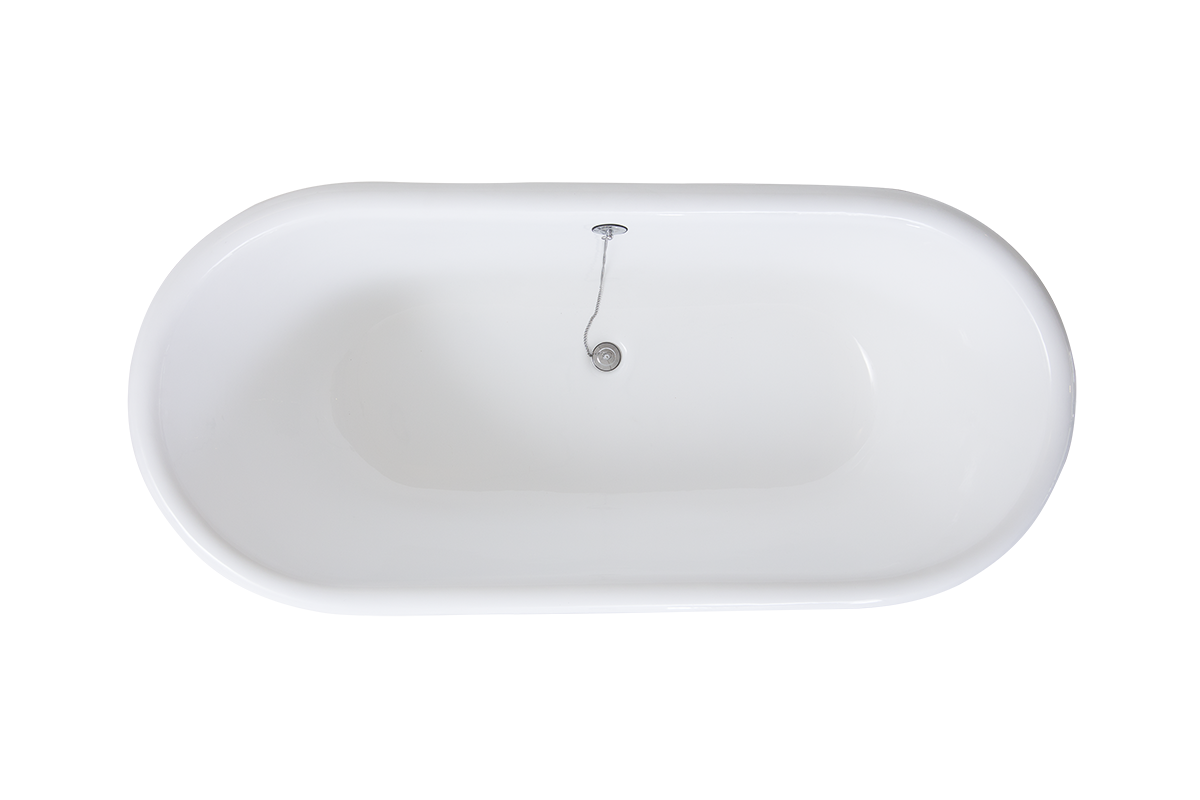 Monet  - Double Ended Cast Iron Apron Bath - 1677 - White