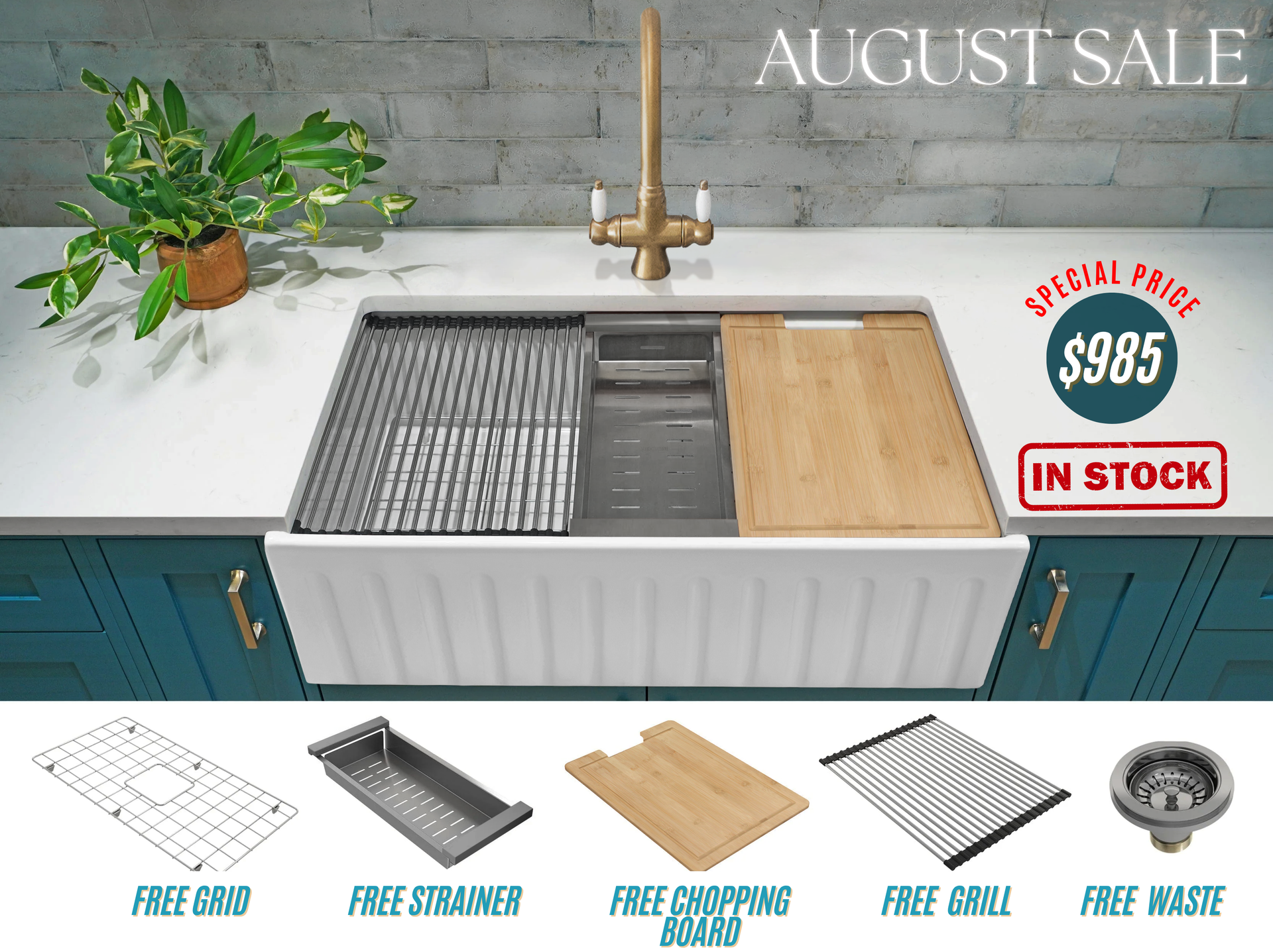 Load video: Farmhouse Sinks - July Sale