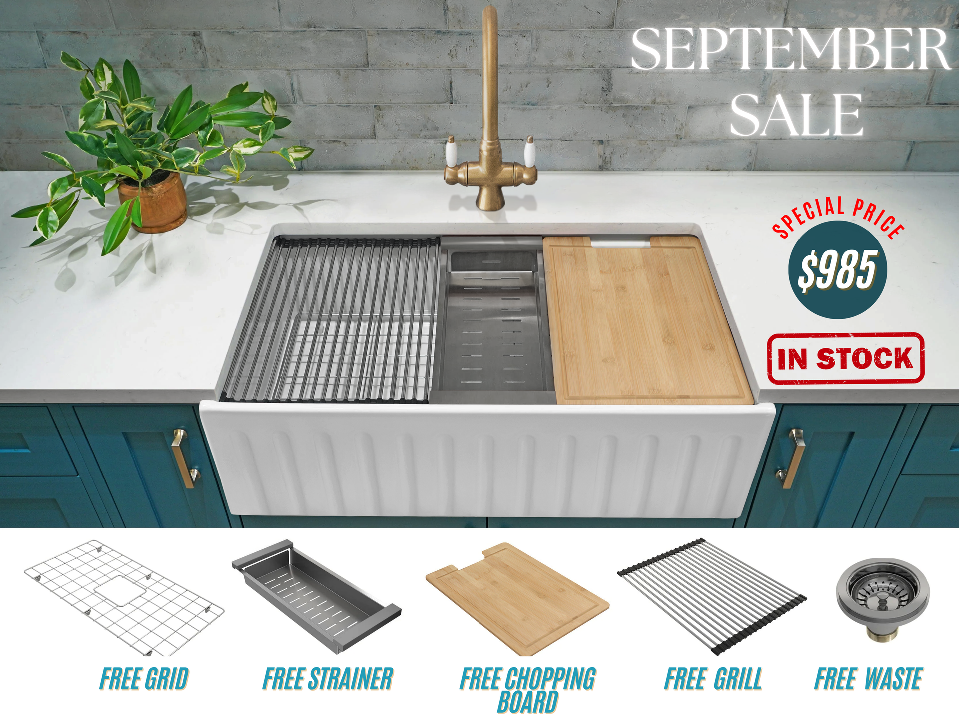 Load video: Farmhouse Sinks - September Sale