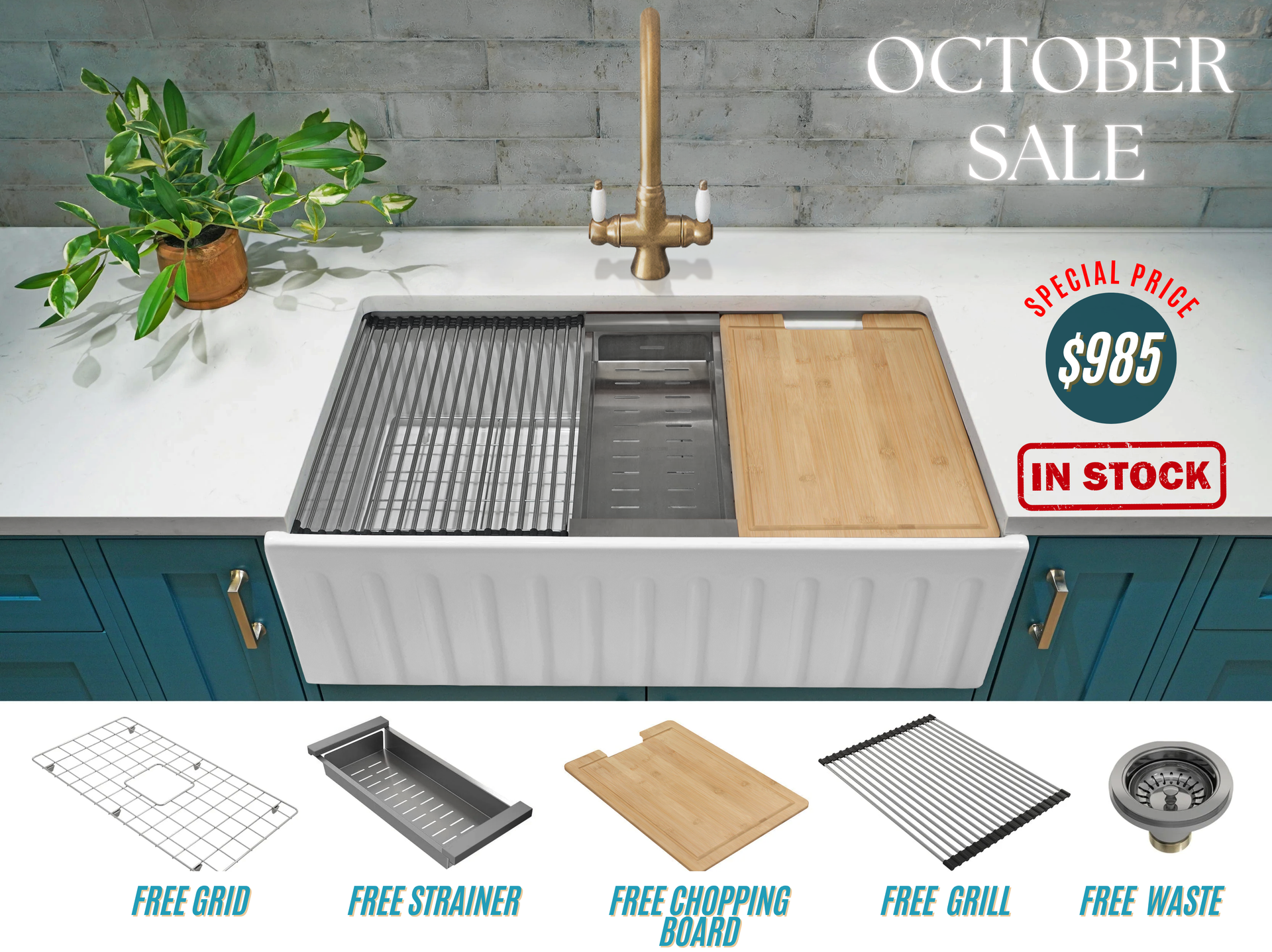 Load video: Farmhouse Sinks - October Sale