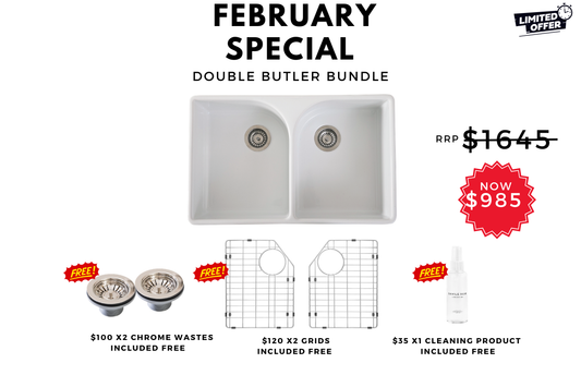 February Special - Double Butler Sink Bundle - 800mm