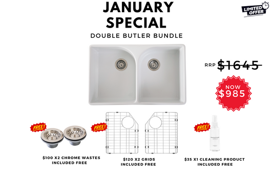 January Special - Double Butler Sink Bundle - 800mm