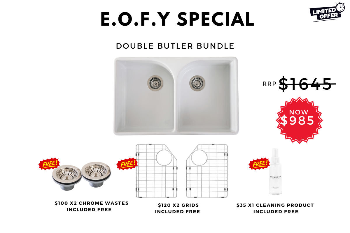 E.O.F.Y Special - Double Butler Sink Bundle - 800mm