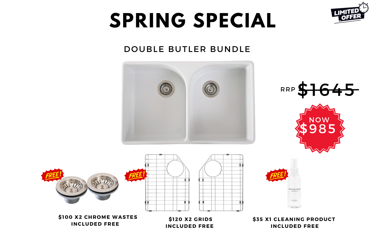 Spring Special - Double Butler Sink Bundle - 800mm
