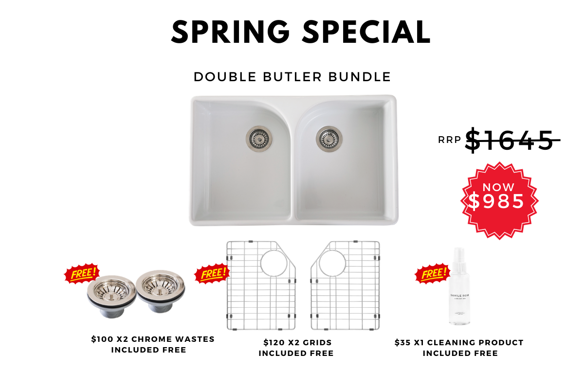 Spring Special - Double Butler Sink Bundle - 800mm