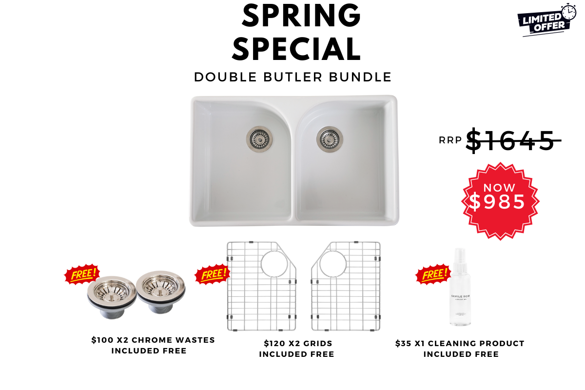 Spring Special - Double Butler Sink Bundle - 800mm