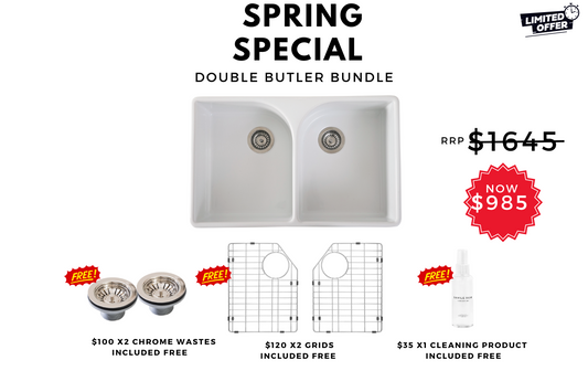 Spring Special - Double Butler Sink Bundle - 800mm