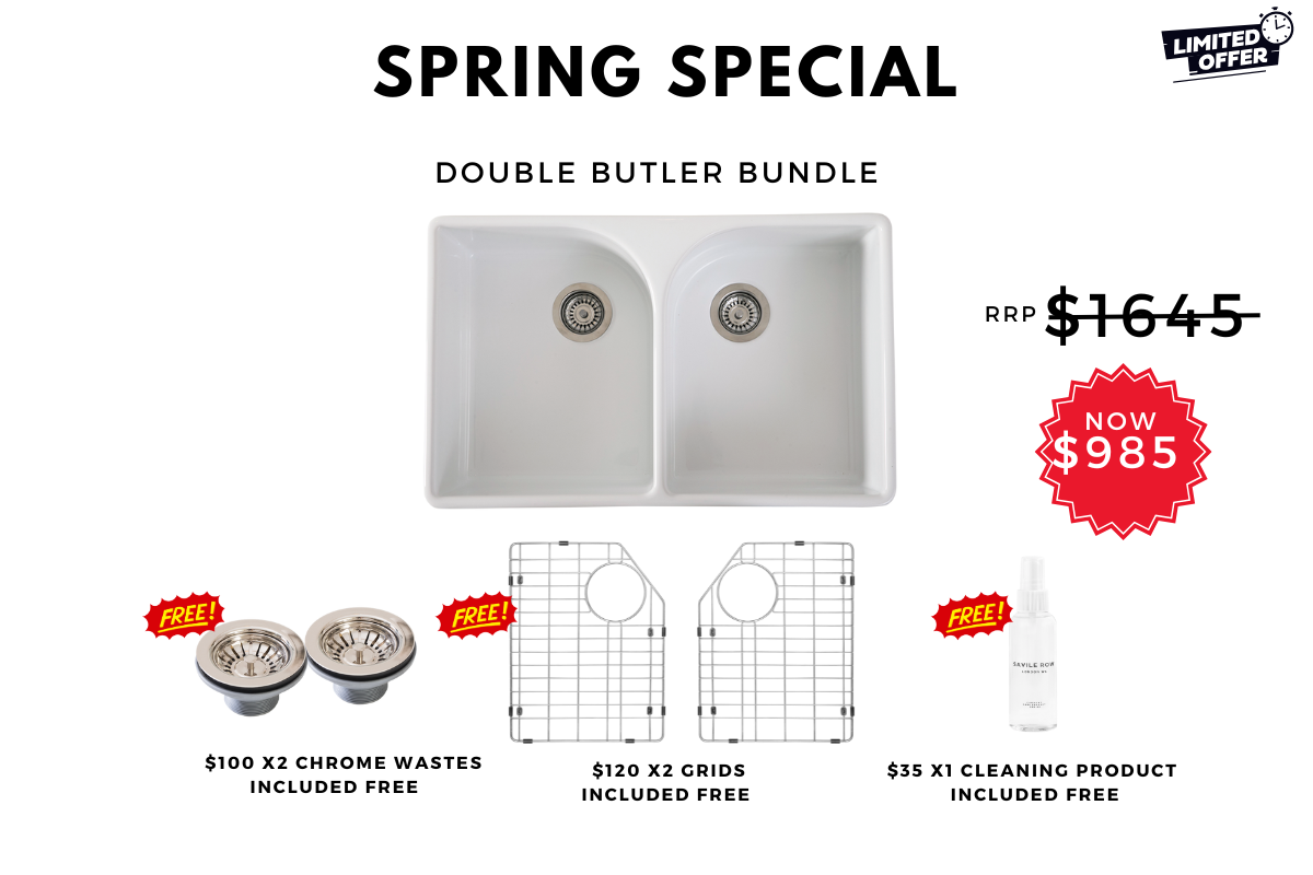 Spring Special - Double Butler Sink Bundle - 800mm