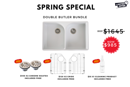 Spring Special - Double Butler Sink Bundle - 800mm
