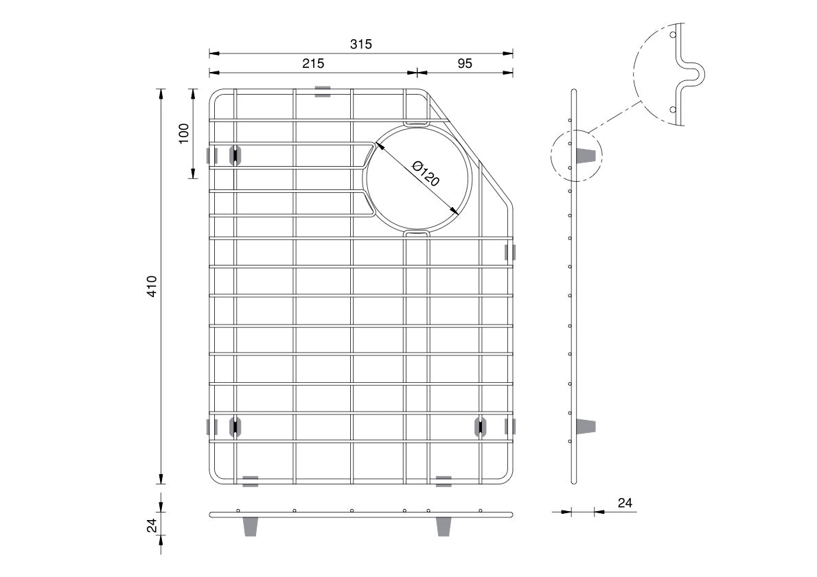 Double Butler SInk - Grid (Left)