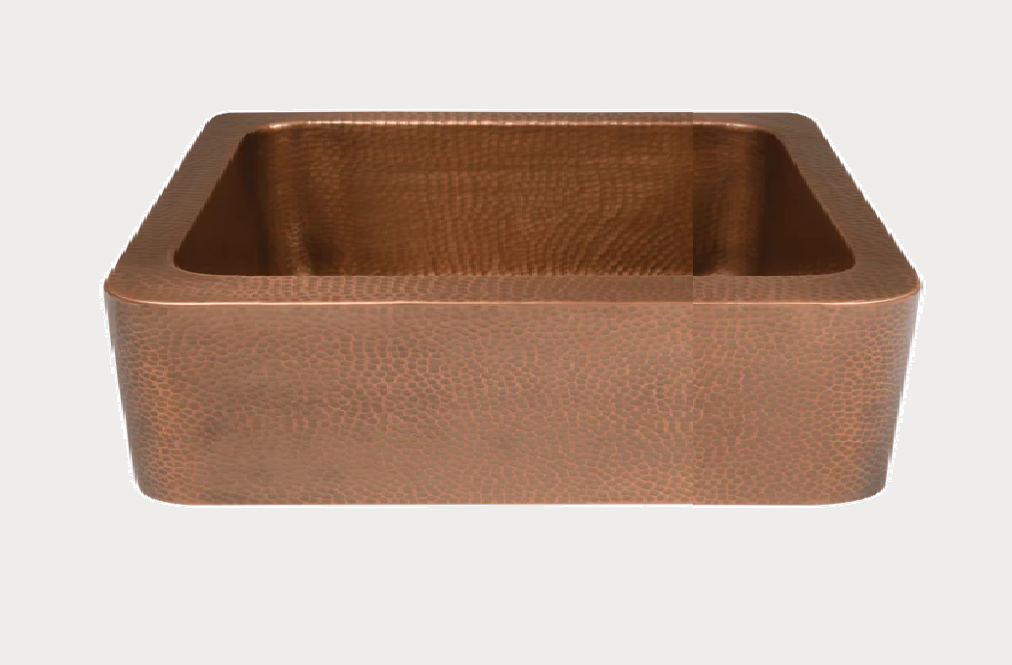 Copper Hammered Farmhouse Sink 838mm