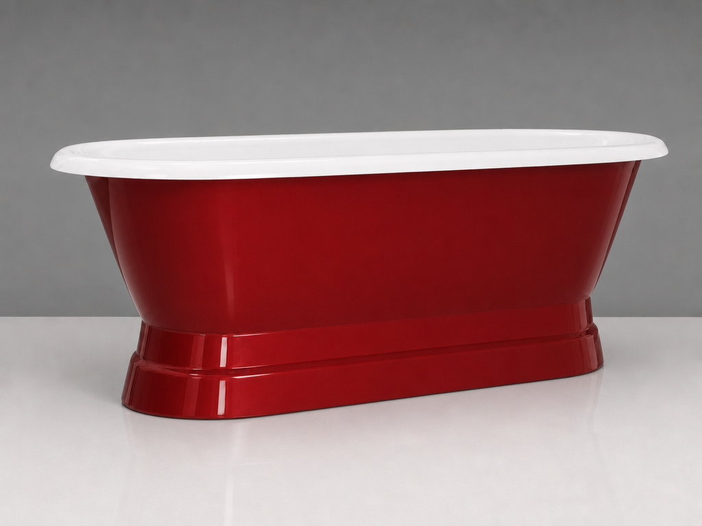 Monet  - Double Ended Cast Iron Apron Bath - 1677 - Aston Martin Red