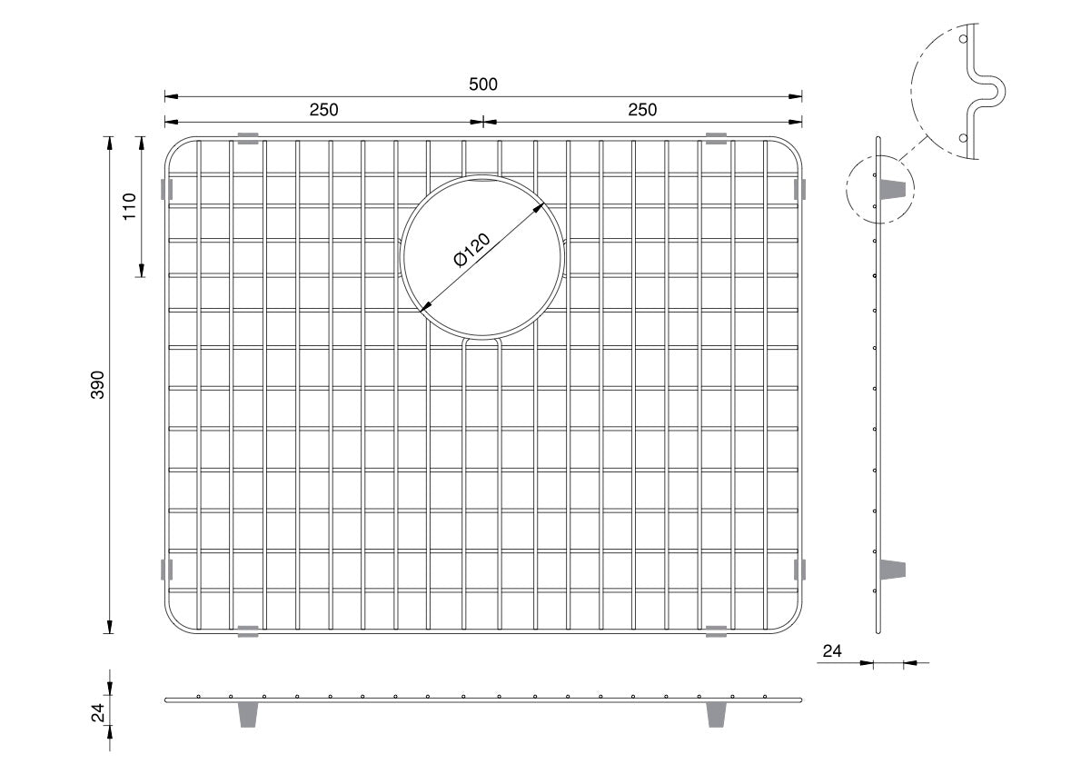 Butler Sink - 595 - Centre Back Waste