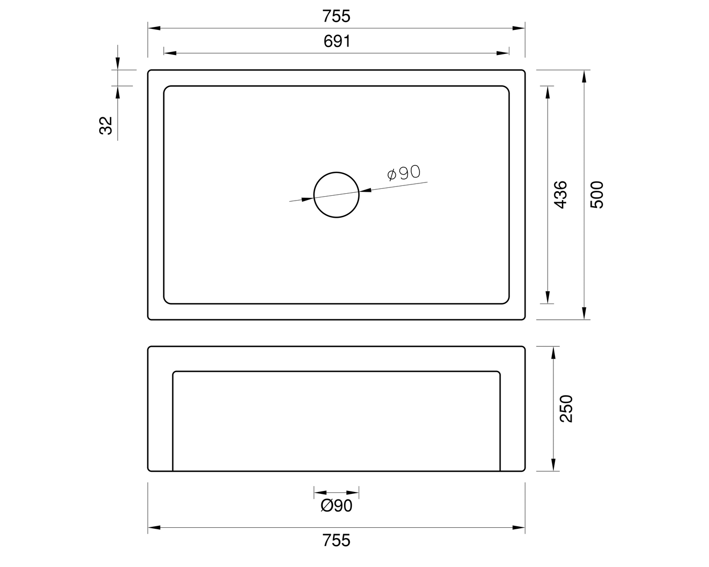 Spring Special - Country Farmhouse Sink - 755mm