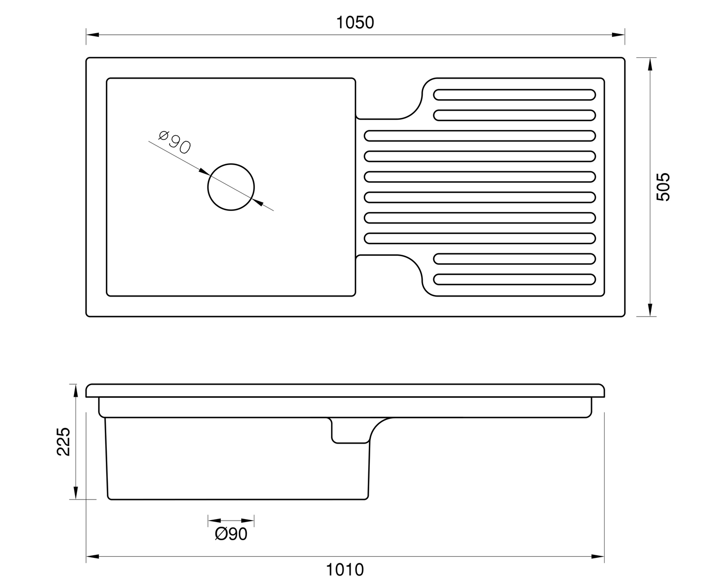 Single Ceramic Kitchen Sink