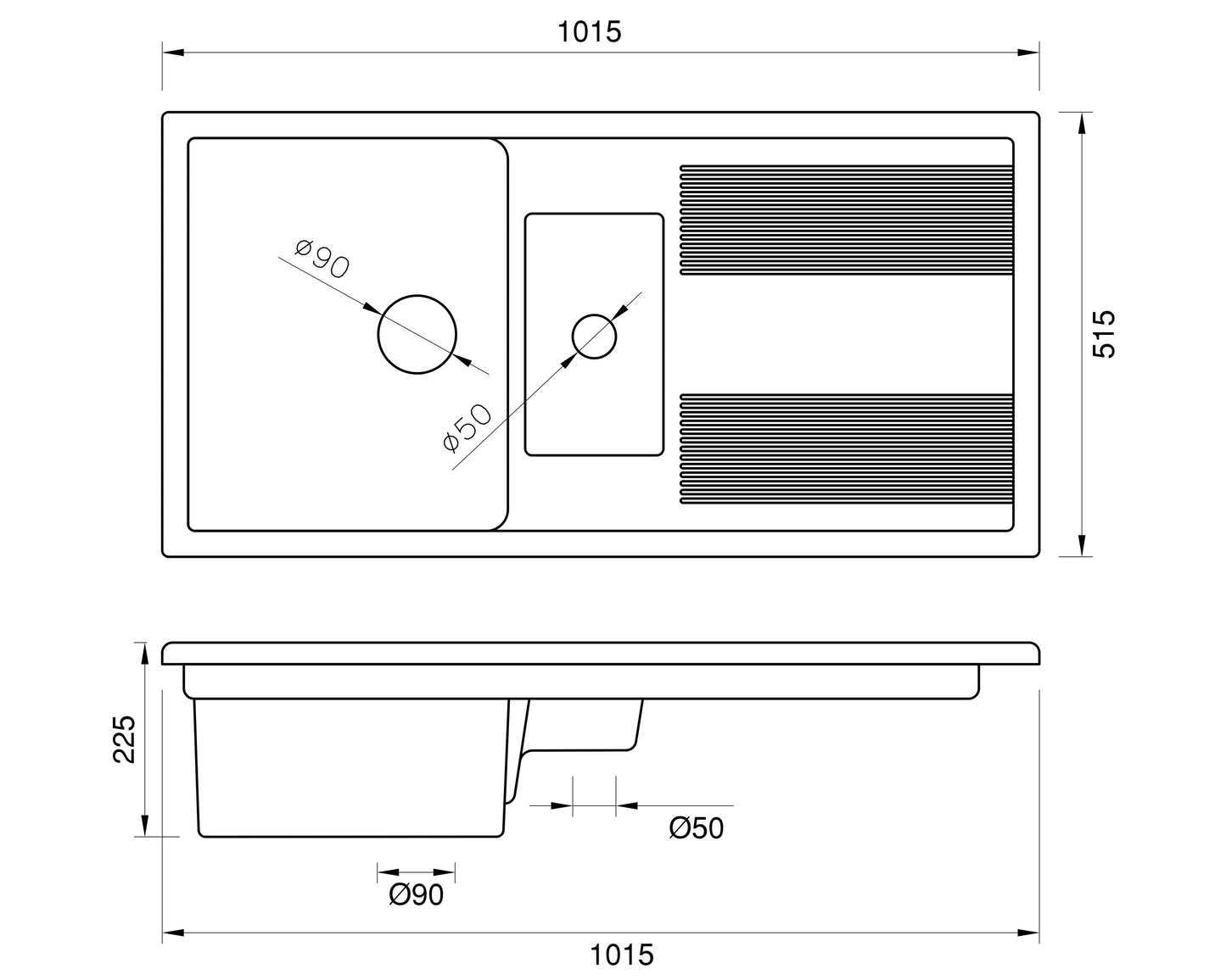 Double Ceramic Kitchen Sink