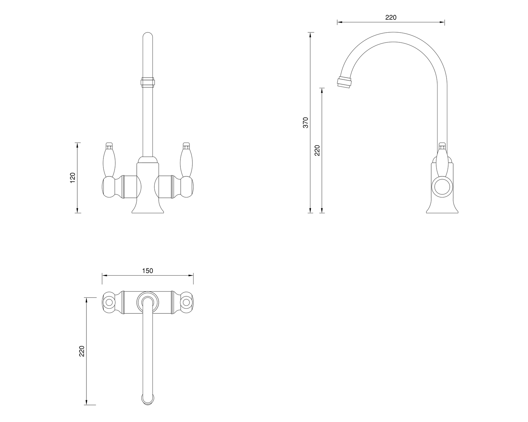 Victorian Kitchen Tap Porcelain Levers Farmhouse sinks