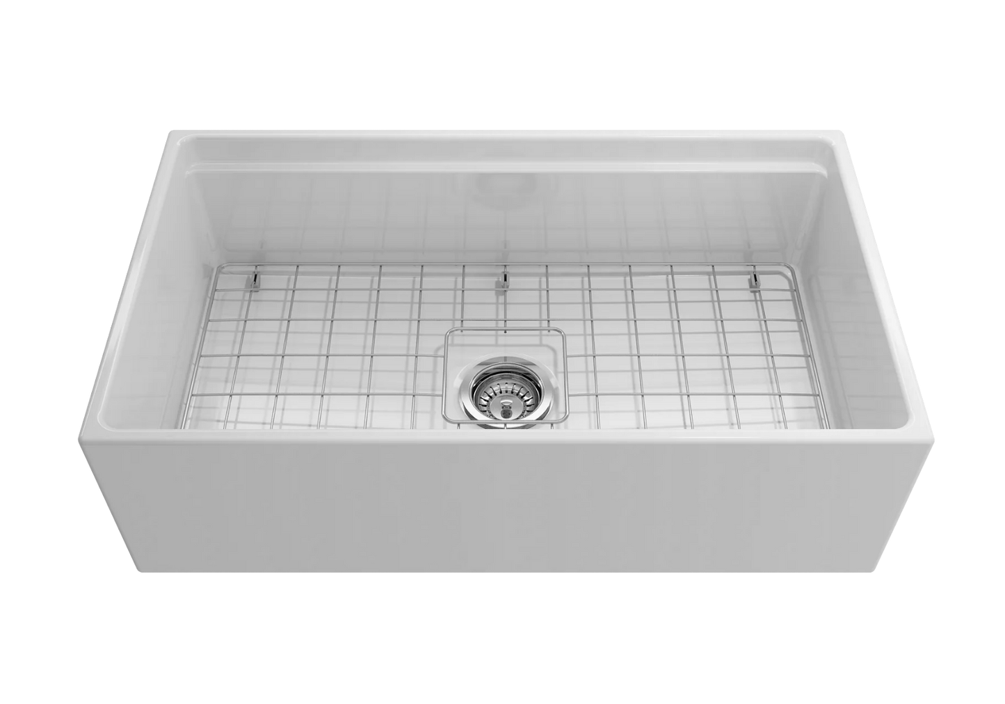 February Special ! - Farmhouse Sink With Chopping Board,, Grid, Grate Waste & Cullender  - 755mm