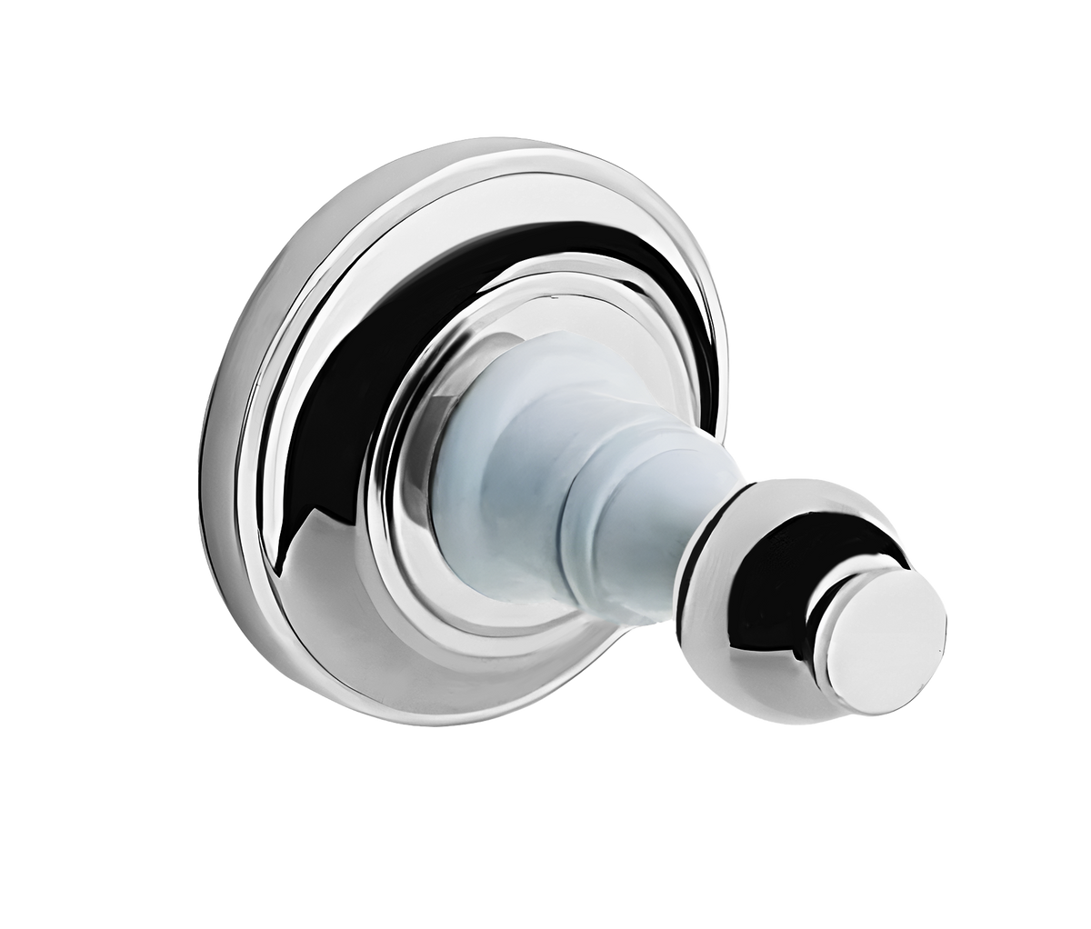 Apron Hook in polished chrome-look finish with white stem, product view