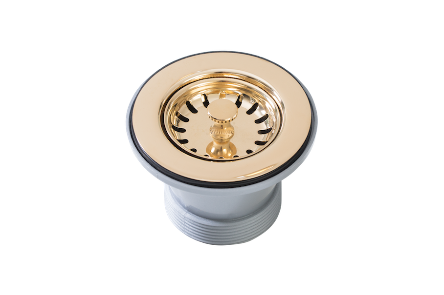 Basket Waste 50mm in gold finish, angled product view