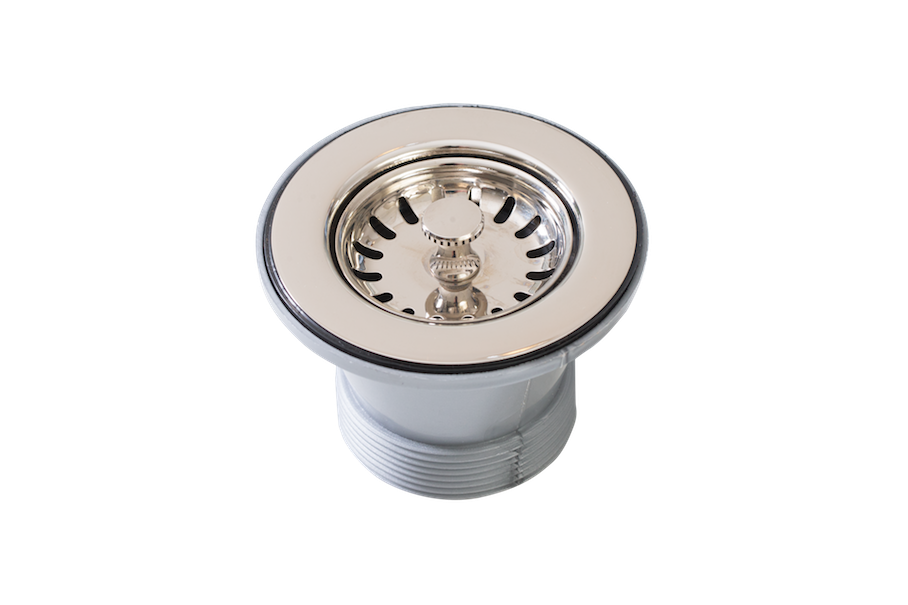 Basket Waste 50mm in polished silver finish, angled product view
