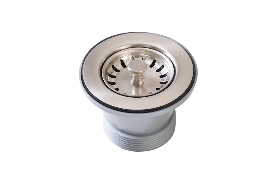 Basket Waste 50mm in satin silver finish, angled product view