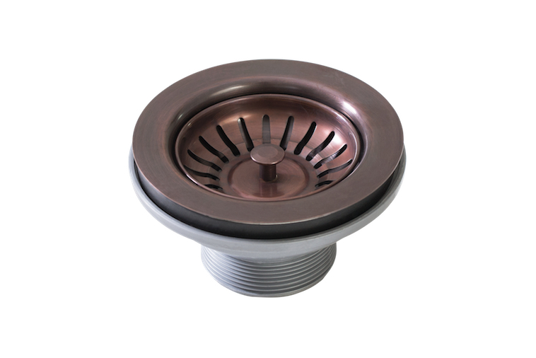 Basket Waste 90mm in copper finish, angled product view