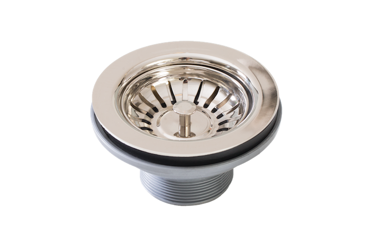 Basket Waste 90mm in polished silver finish, angled product view