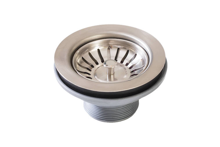 Basket Waste 90mm in satin silver finish, angled product view