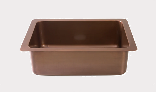 Copper Undermount Sink - 630mm by Savile Row - copper single bowl undermount sink - Angled view - copper undermount sink
