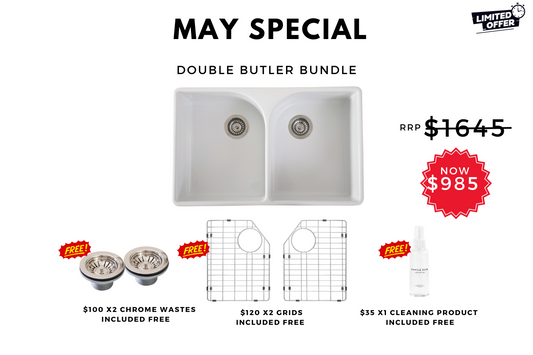 May Special - Double Butler Sink Bundle - 800mm
