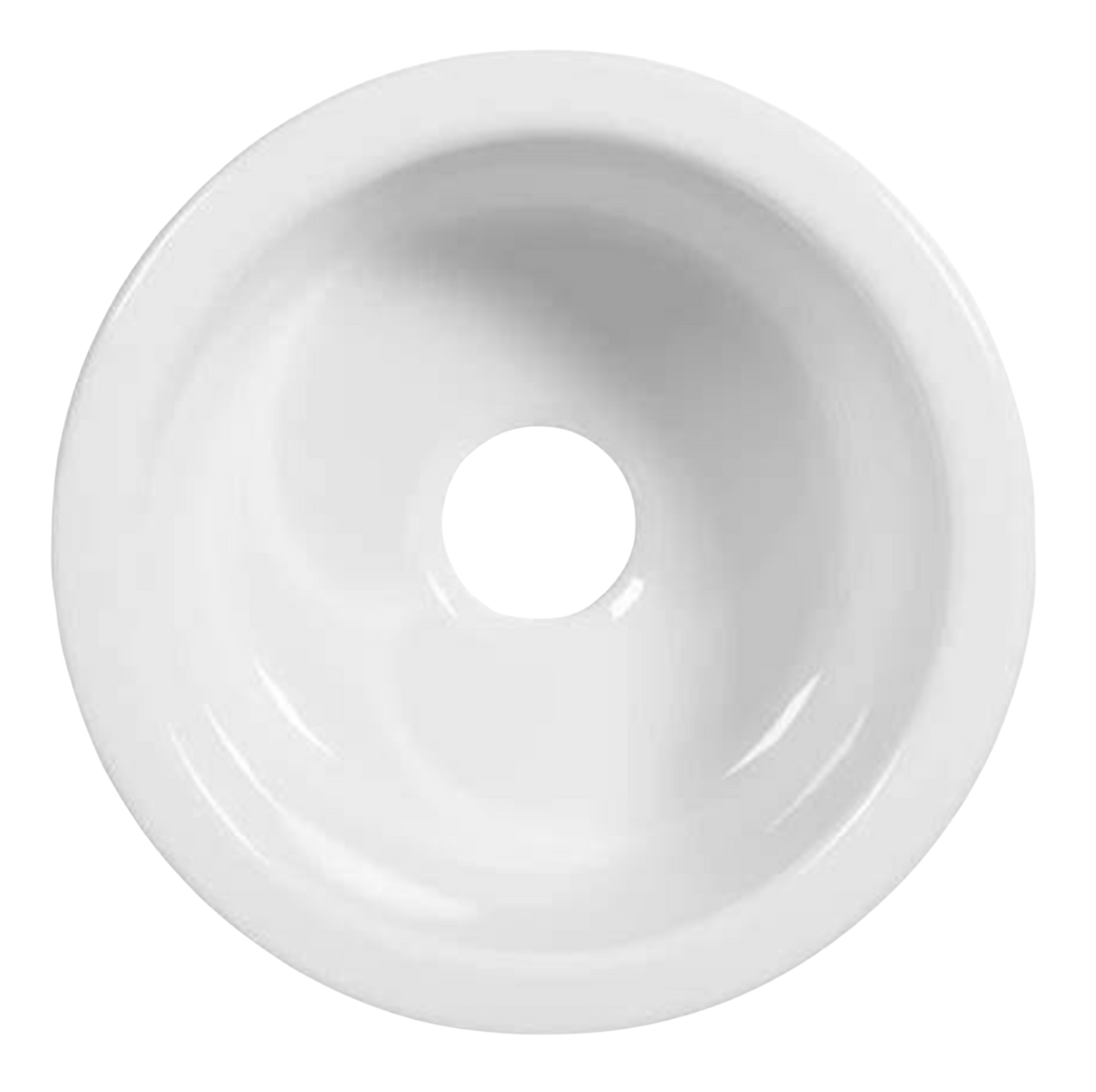 Undermount Fireclay Ceramic Bar Sink - 460mm by Savile Row - top view - round white ceramic sink