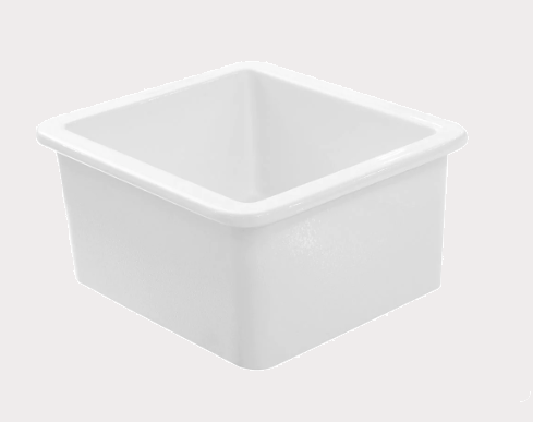 Undermount Fireclay Prep Sink - 482mm by Savile Row - angled view - white single bowl sink