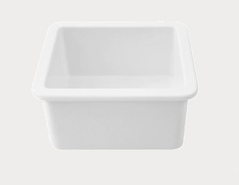 Undermount Fireclay Prep Sink - 482mm by Savile Row - front view - white single bowl sink
