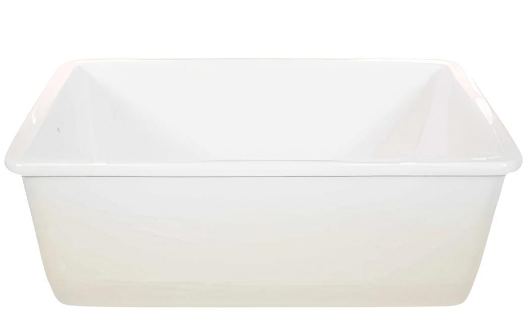 Undermount Fireclay Sink - 790mm by Savile Row - angled front view - white ceramic sink