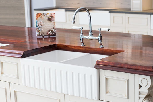 Double Fluted Fireclay Sink