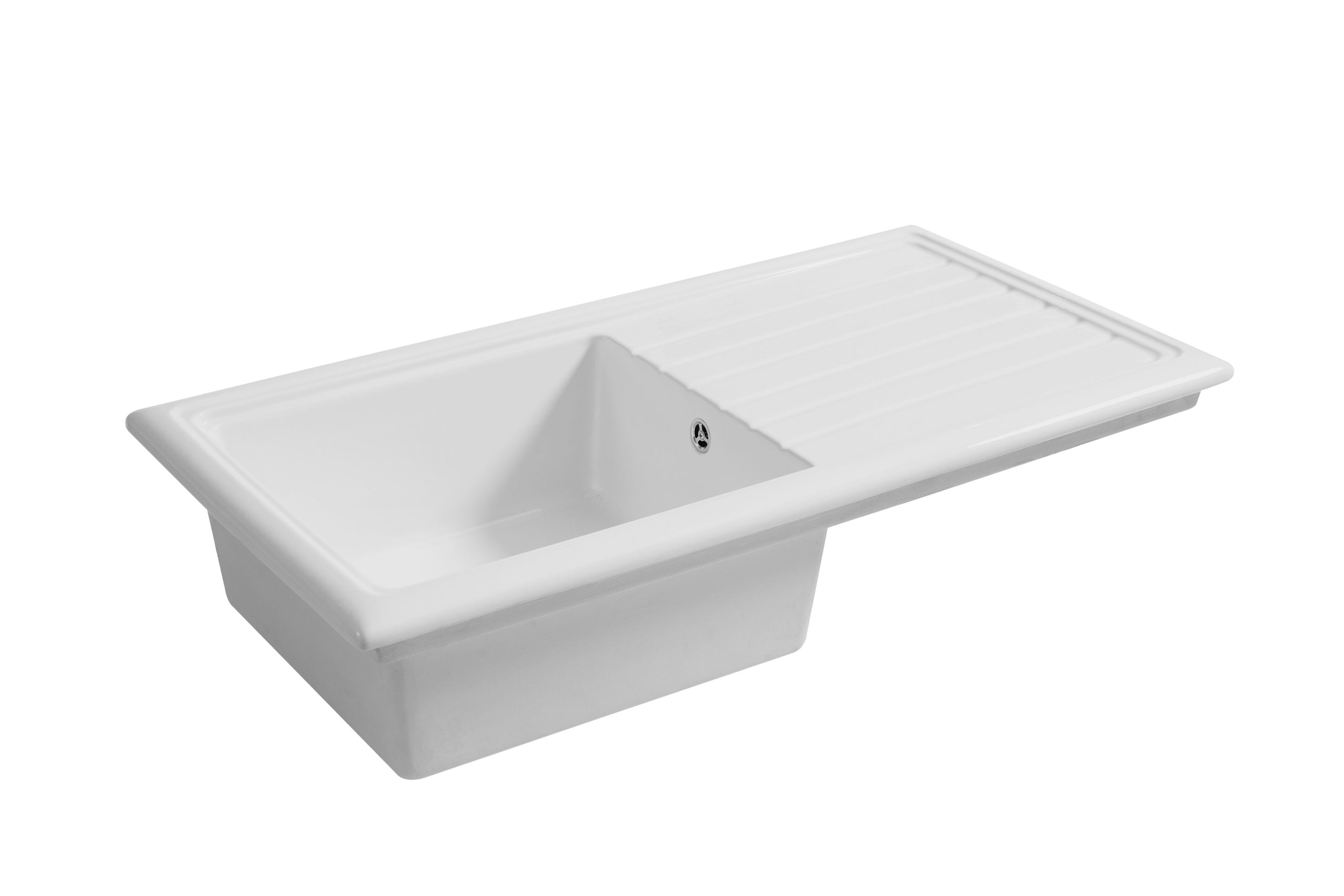 ceramic kitchen sink left hand drainer