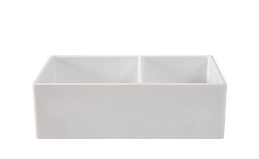 Double Farmhouse Sink with Offset Bowl - 838mm