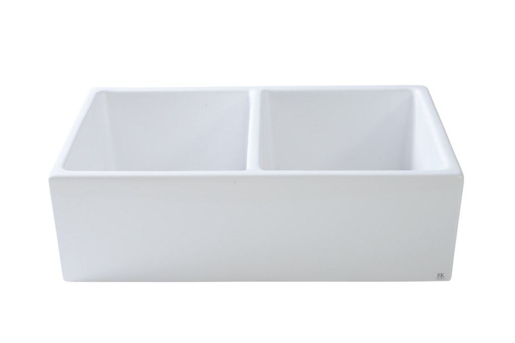 Double Bowl Farmhouse Sink - 833mm by Savile Row - front view