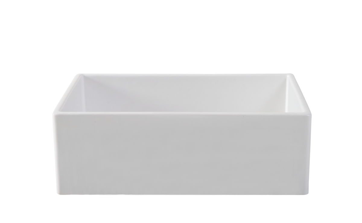 Farmhouse Sink - 761mm by Savile Row - single bowl fireclay farmhouse sink - front view