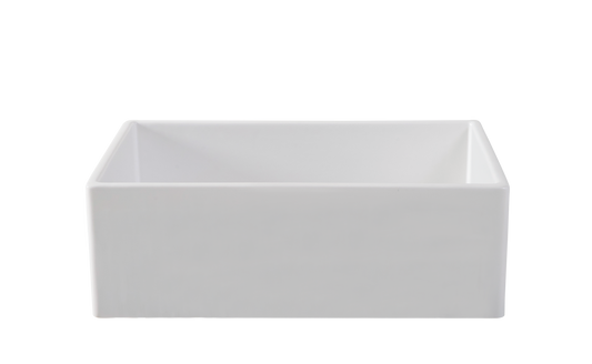 Farmhouse Sink - 761mm by Savile Row - single bowl fireclay farmhouse sink - front view