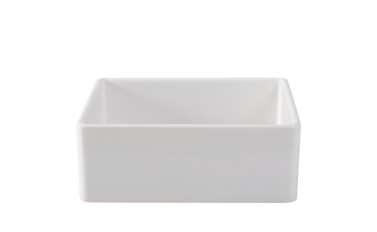 Fireclay Butler Sink - 595mm by Savile Row - single bowl fireclay butler sink - front view